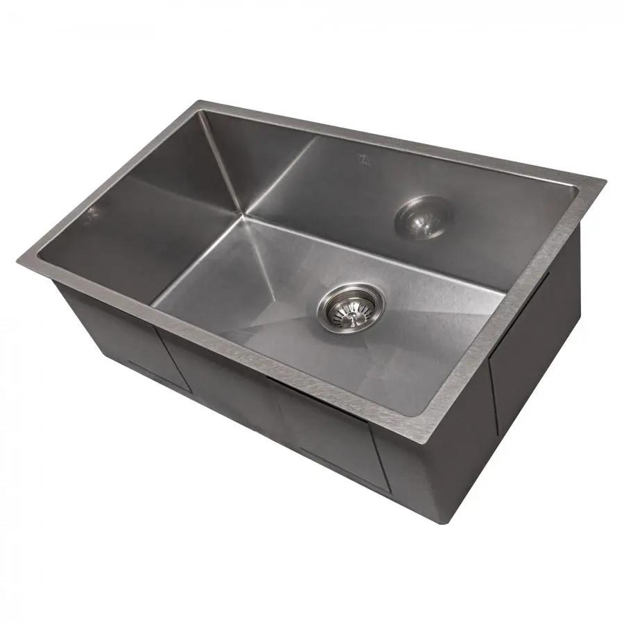 ZLINE 30" Undermount Single Bowl Sink DuraSnow Stainless Steel, SRS-30S by Farmhouse Kitchen and Bath