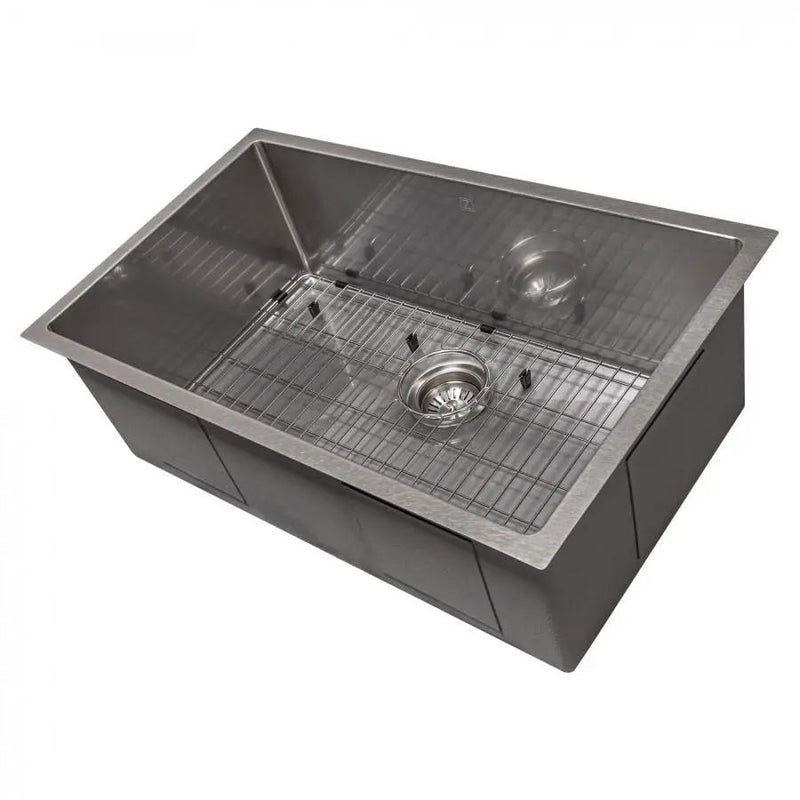 ZLINE 30" Undermount Single Bowl Sink DuraSnow Stainless Steel, SRS-30S by Farmhouse Kitchen and Bath