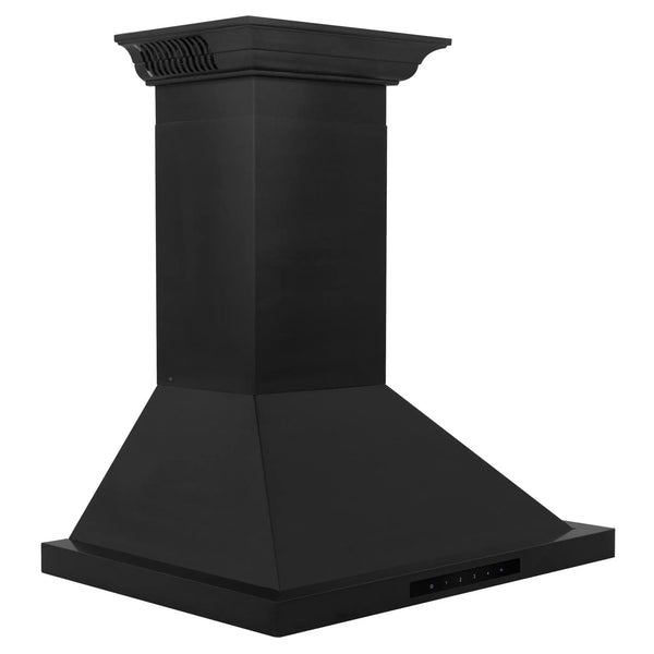 ZLINE 30" Wall Black Stainless Range Hood, Crown Speakers, BSKBNCRN-BT-30