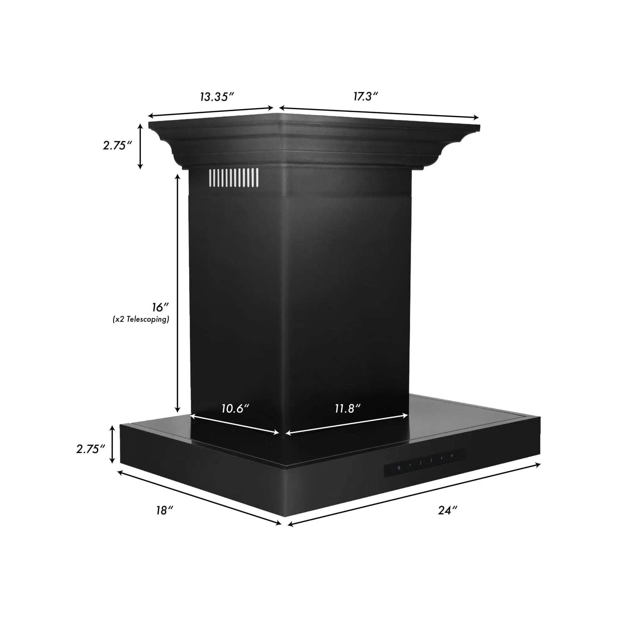 ZLINE 30" Wall Mount Range Hood, Black Stainless Steel, BSKENCRN-30 by Farmhouse Kitchen and Bath