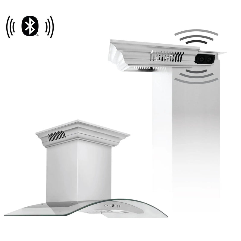ZLINE 30" Wall Mount Range Hood, Bluetooth Speakers, KN4CRN-BT-30 by Farmhouse Kitchen and Bath