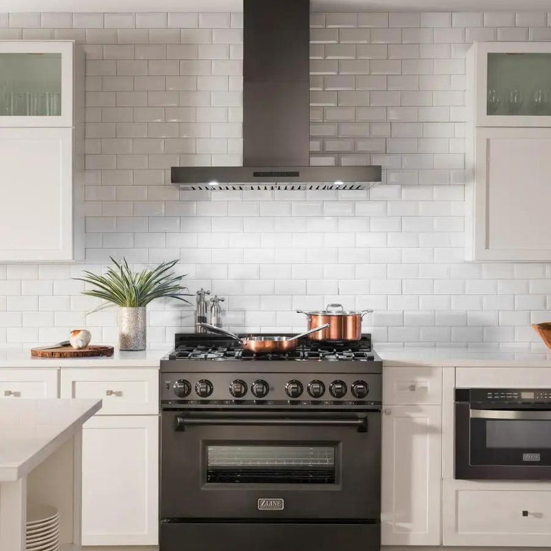 ZLINE 30" Wall Mount Range Hood in Black Stainless Steel, BSKEN-30 by Farmhouse Kitchen and Bath