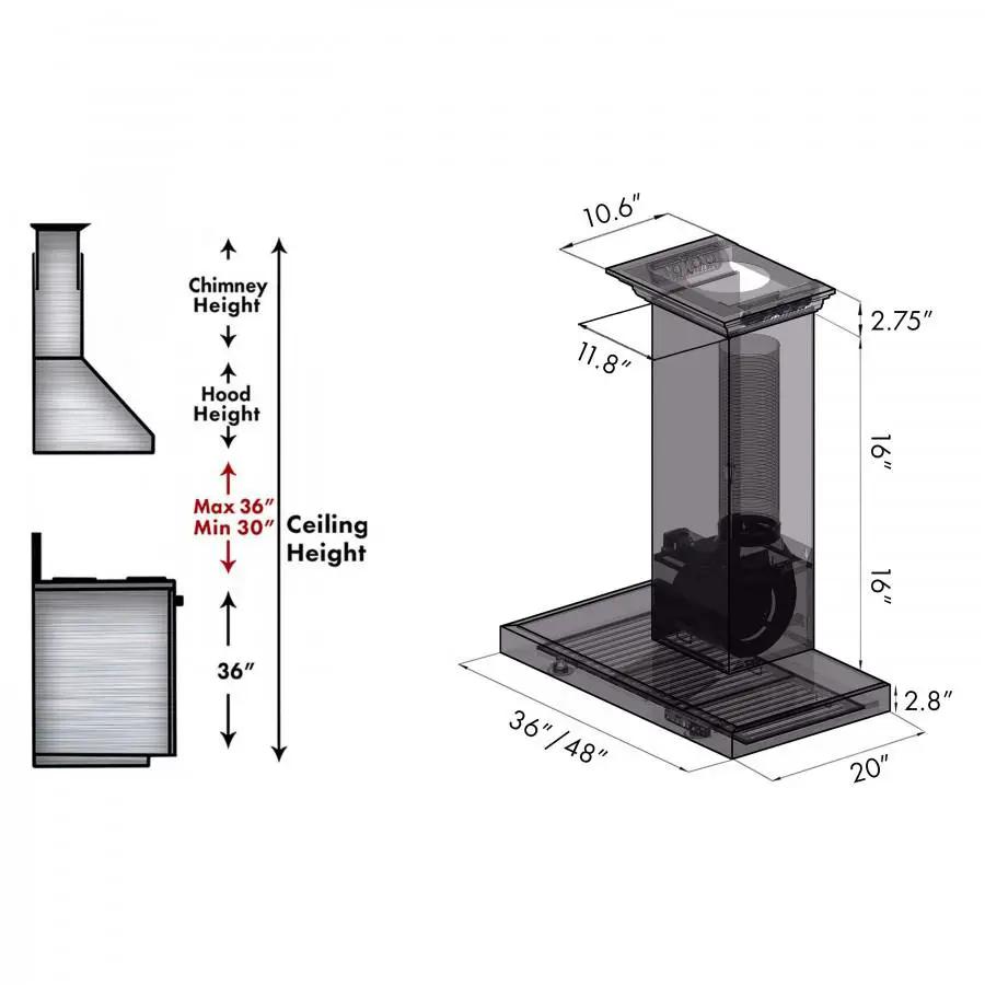 ZLINE Wall Range Hood, CrownSound, Bluetooth Speakers, KECRN-BT by Farmhouse Kitchen and Bath