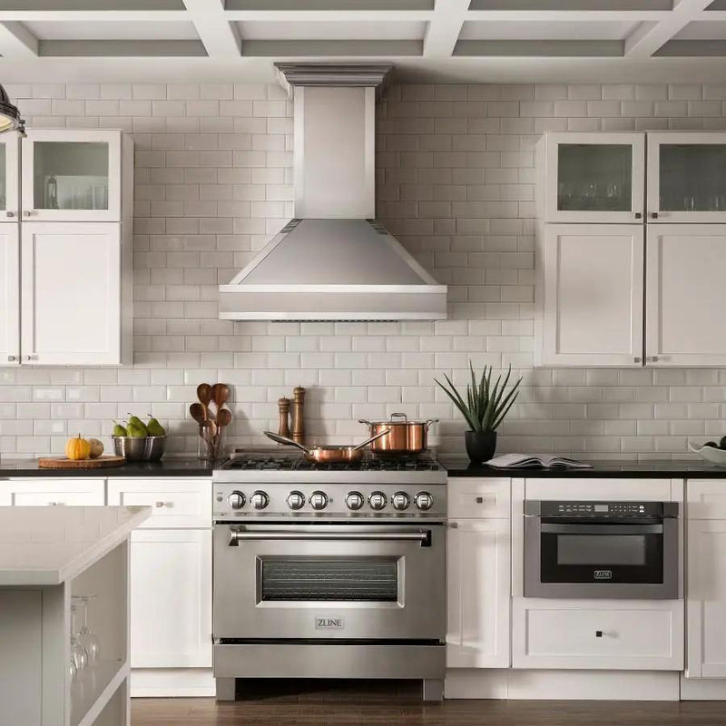 ZLINE 30" Wall Range Hood. DuraSnow Stainless, Mirror Accents, 655MR-30 by Farmhouse Kitchen and Bath