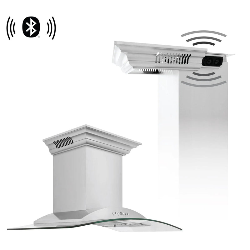 ZLINE 30" Wall Range Hood, Stainless, Bluetooth Speakers, KNCRN-BT-30 by Farmhouse Kitchen and Bath