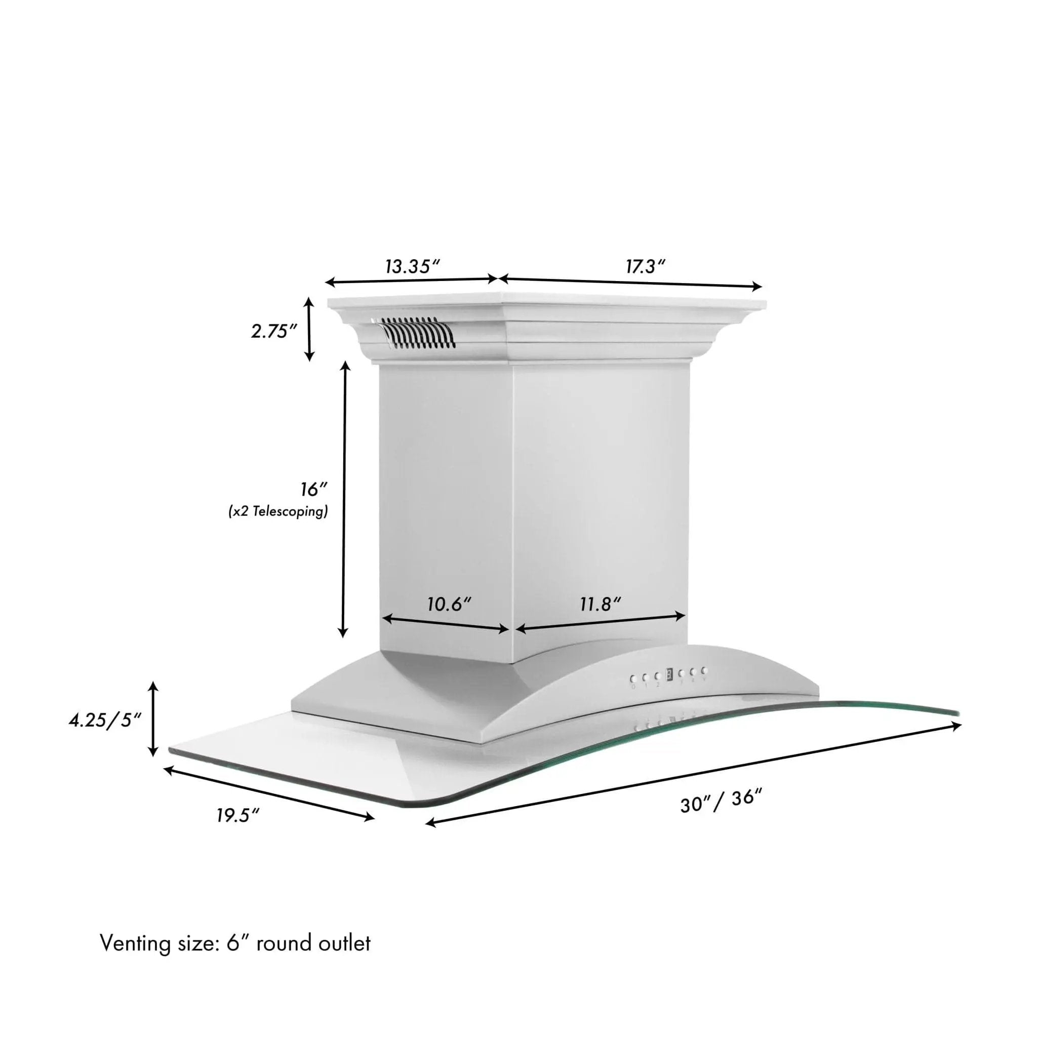 ZLINE 30" Wall Range Hood, Stainless, Bluetooth Speakers, KNCRN-BT-30 by Farmhouse Kitchen and Bath