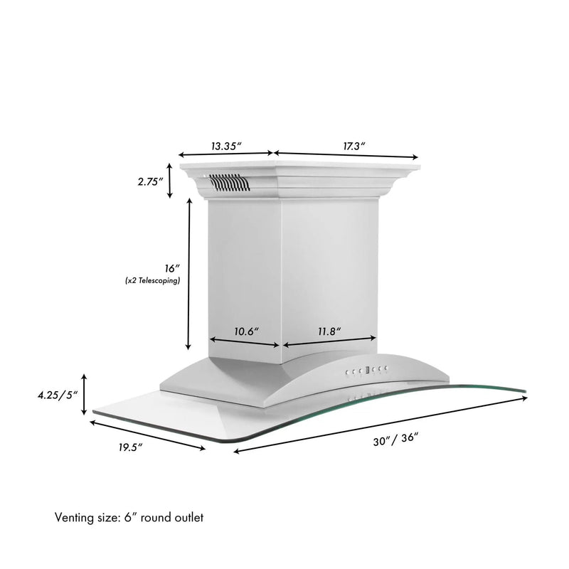 ZLINE 30" Wall Range Hood, Stainless, Bluetooth Speakers, KNCRN-BT-30 by Farmhouse Kitchen and Bath