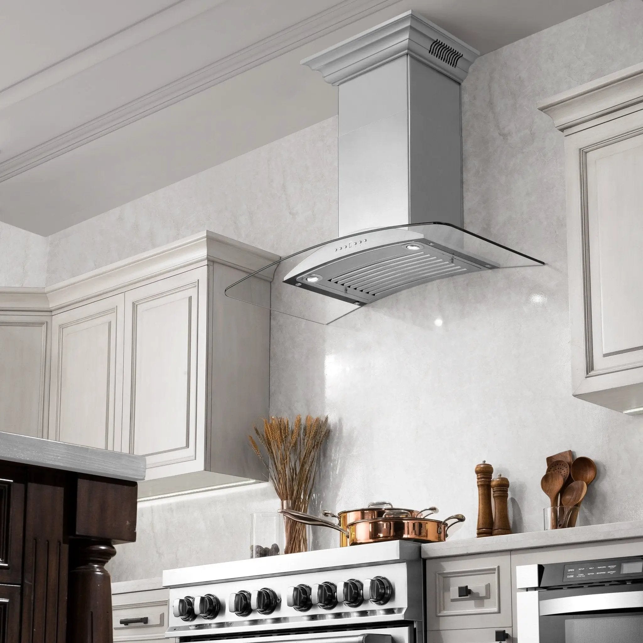 ZLINE 30" Wall Range Hood, Stainless, Bluetooth Speakers, KNCRN-BT-30 by Farmhouse Kitchen and Bath