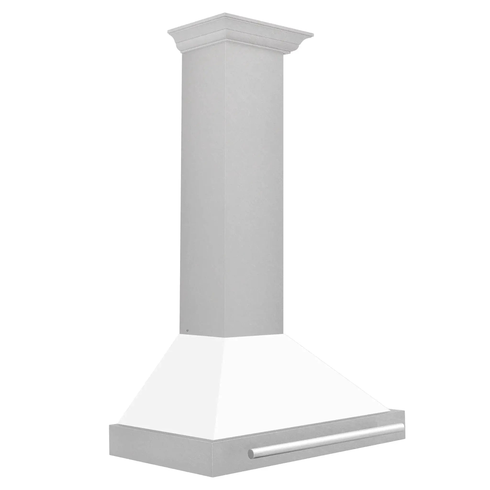 ZLINE 30" White Matte Range Hood, Stainless Steel Handle KB4SNX-WM-30 by Farmhouse Kitchen and Bath