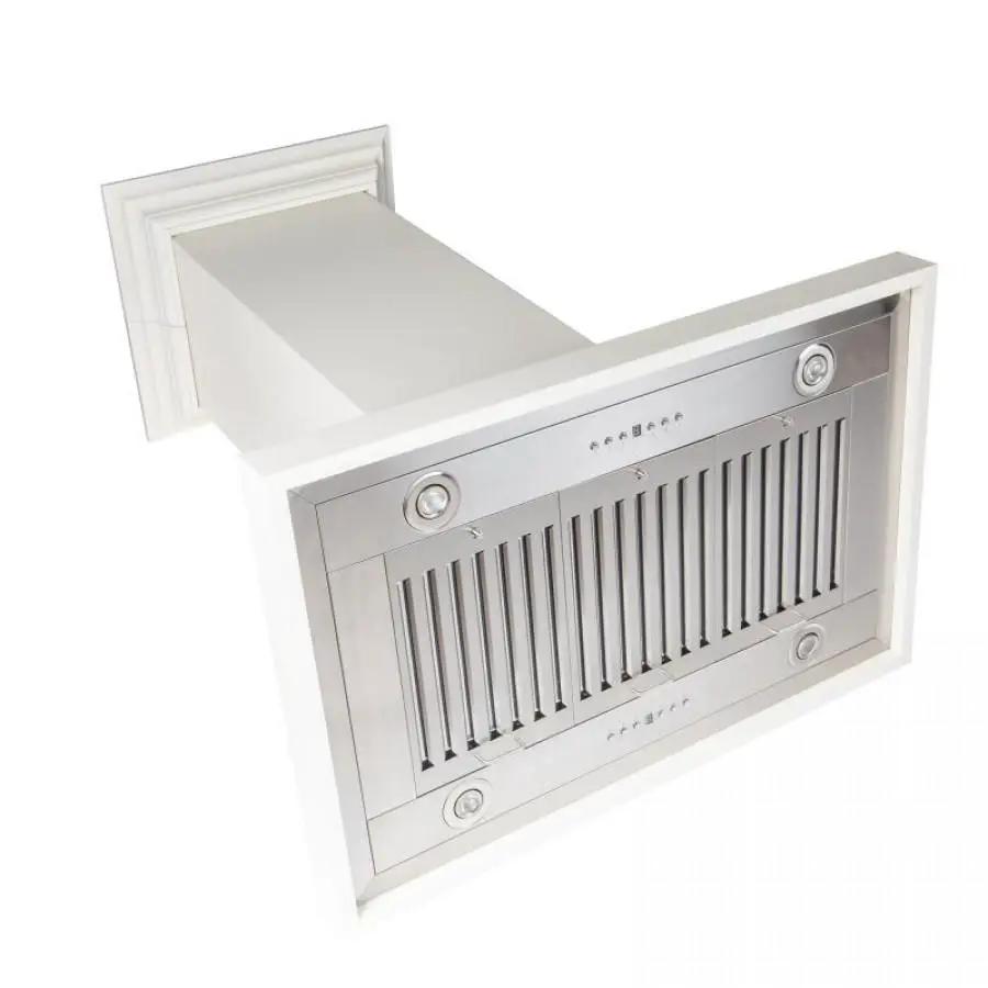 ZLINE 30" Wooden Island Mount Range Hood in Cottage White, KBiTT-RD-30 by Farmhouse Kitchen and Bath