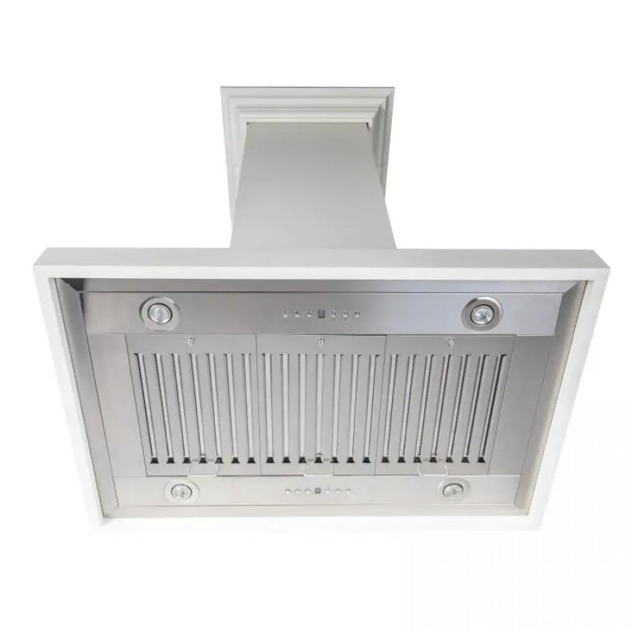ZLINE 30" Wooden Island Mount Range Hood in Cottage White, KBiTT-RD-30 by Farmhouse Kitchen and Bath