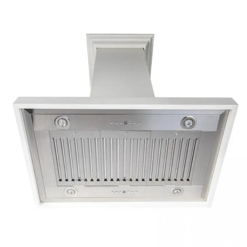 ZLINE 30" Wooden Island Mount Range Hood in Cottage White, KBiTT-RD-30 by Farmhouse Kitchen and Bath