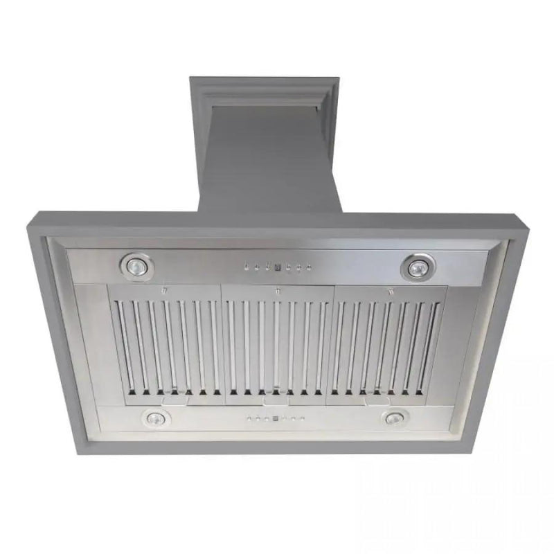 ZLINE 30" Wooden Island Mount Range Hood in Gray, KBiUU-RD-30 by Farmhouse Kitchen and Bath