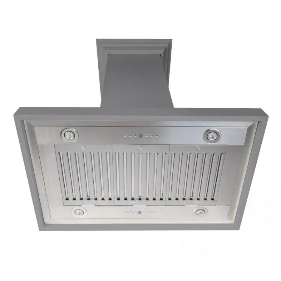 ZLINE 30" Wooden Island Mount Range Hood in Gray, KBiUU-RS-30-400 by Farmhouse Kitchen and Bath