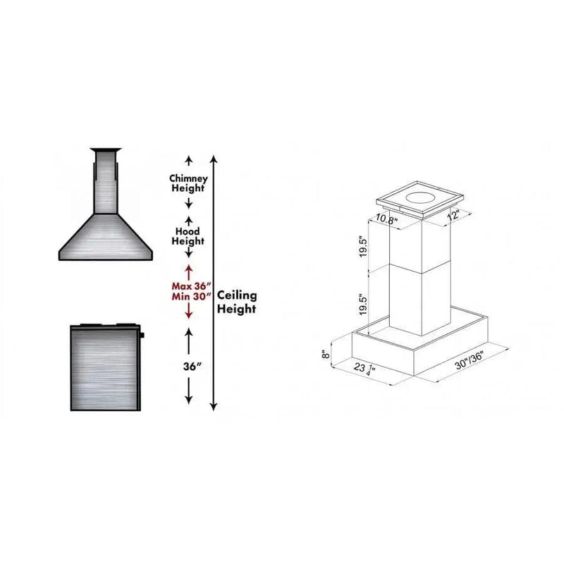 ZLINE 30" Wooden Island Range Hood, Butcher Block, 681iM-30 by Farmhouse Kitchen and Bath