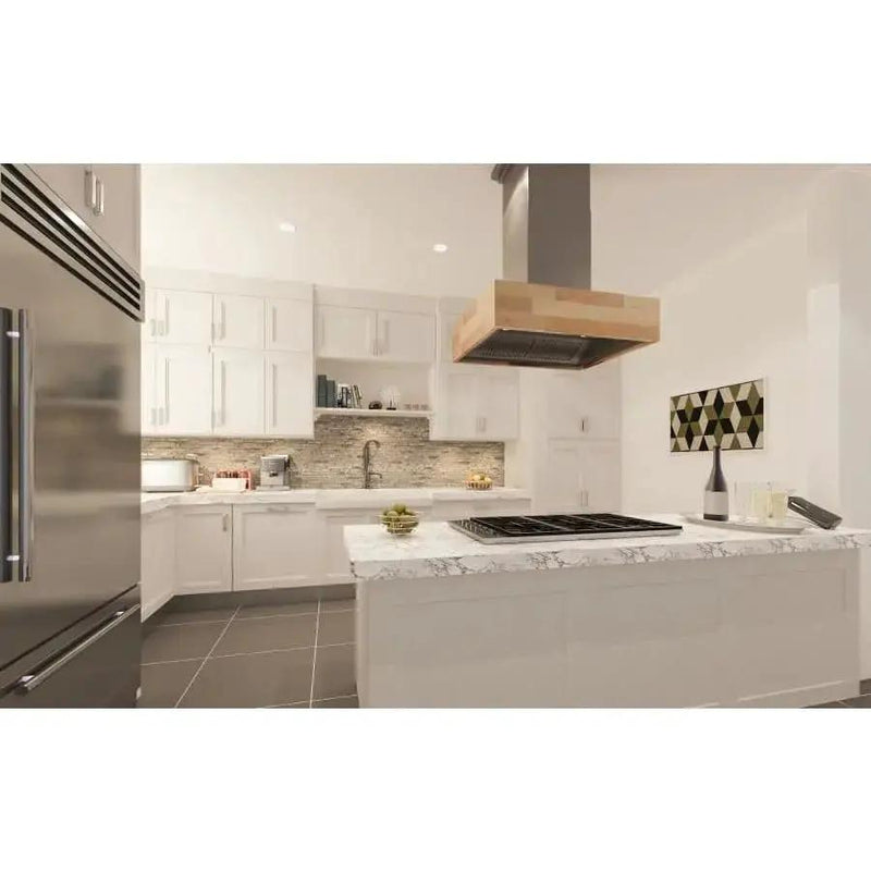 ZLINE 30" Wooden Island Range Hood, Butcher Block, 681iM-30 by Farmhouse Kitchen and Bath