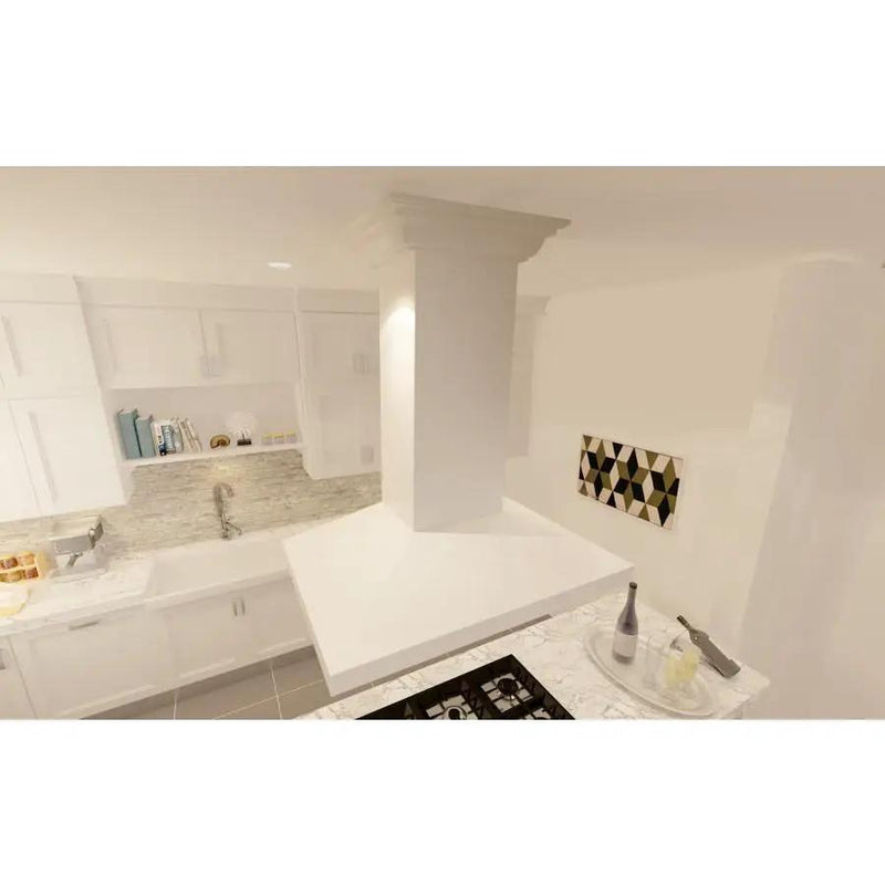 ZLINE 30" Wooden Island Range Hood in Cottage White, KBiTT-30 by Farmhouse Kitchen and Bath