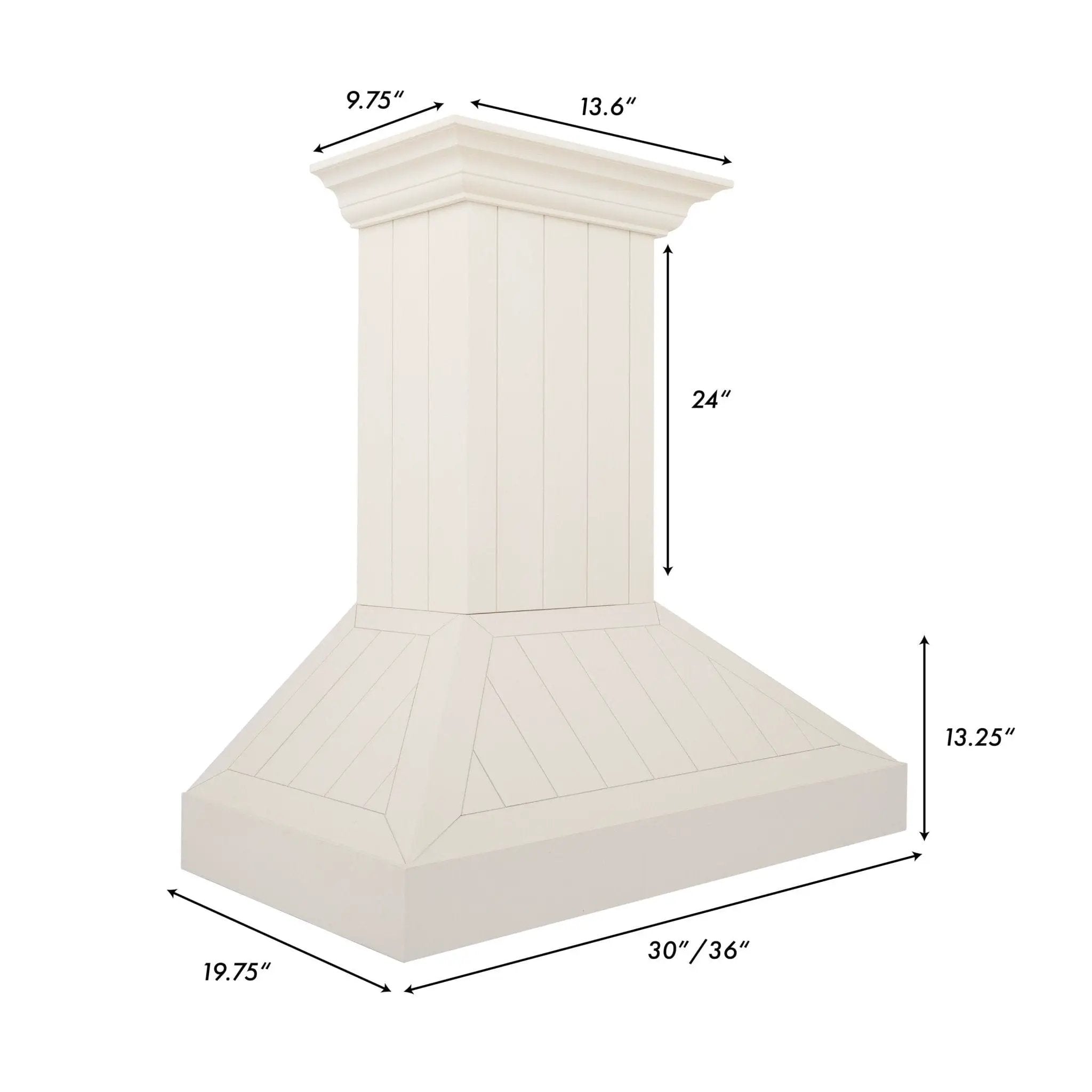 ZLINE 30" Wooden Wall Mount Range Hood in Cottage White, KPTT-30 by Farmhouse Kitchen and Bath