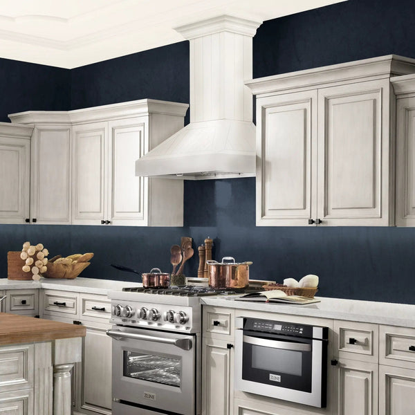 ZLINE 30" Wooden Wall Mount Range Hood in Cottage White, KPTT-30, photo 2 of 9