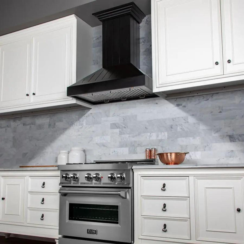 ZLINE 30" Wooden Wall Range Hood in Black - KPCC-30 by Farmhouse Kitchen and Bath