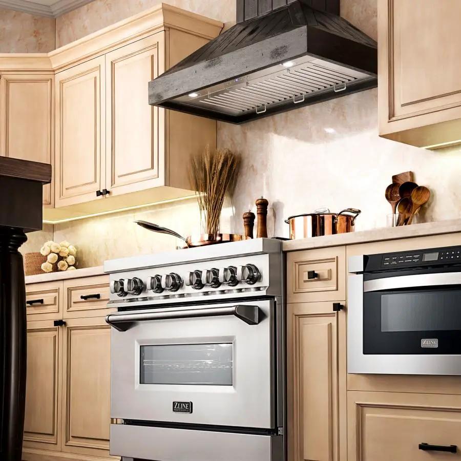 ZLINE 30" Wooden Wall Range Hood in Black - KPCC-30 by Farmhouse Kitchen and Bath