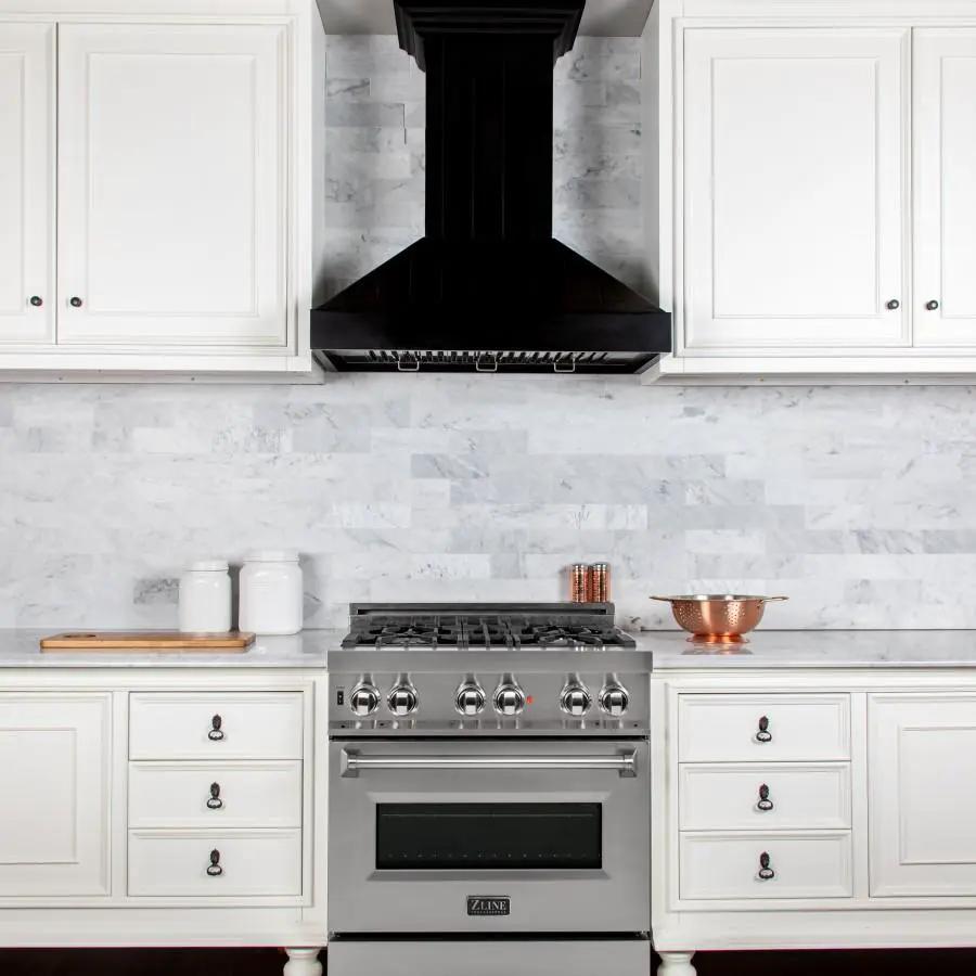 ZLINE 30" Wooden Wall Range Hood in Black - KPCC-30 by Farmhouse Kitchen and Bath