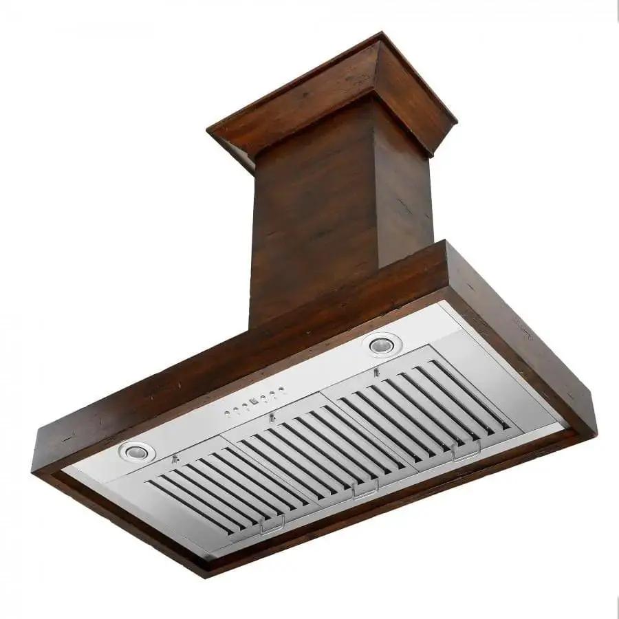 ZLINE 30" Wooden Wall Range Hood in Walnut, KBRR-30 by Farmhouse Kitchen and Bath
