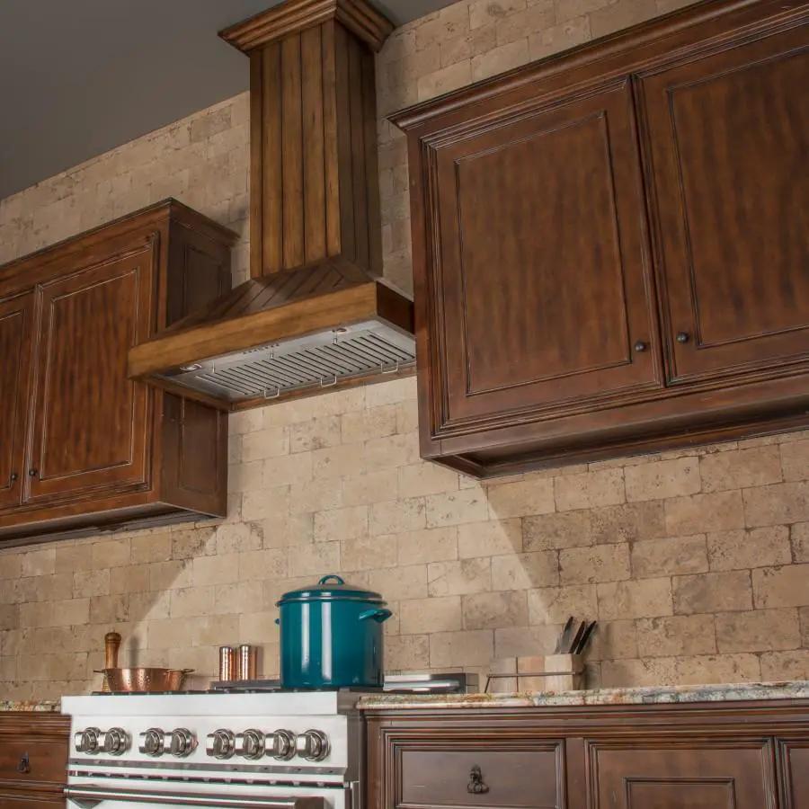 ZLINE 30" Wooden Wall Range Hood, Rustic Light, KPLL-30 by Farmhouse Kitchen and Bath