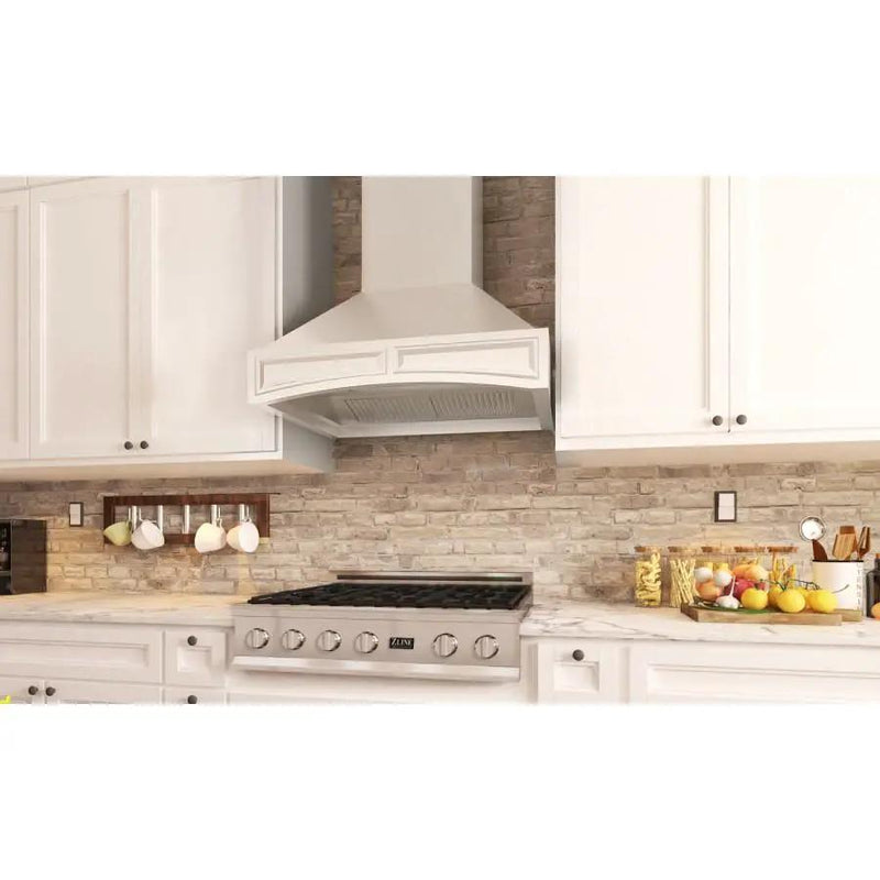 ZLINE 30" Wooden Wall Range Hood with Crown Molding, 321TT-30 by Farmhouse Kitchen and Bath
