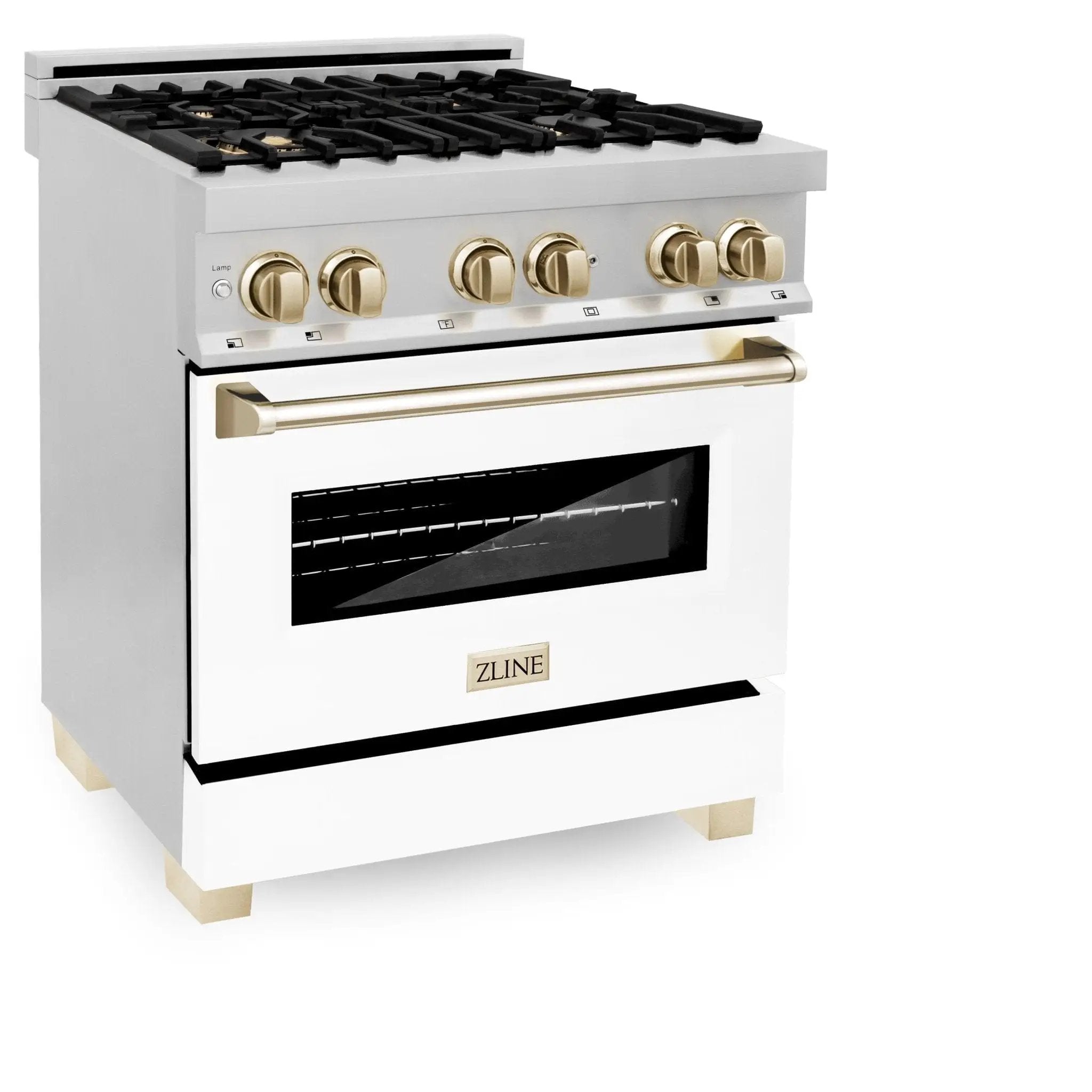 ZLINE 30"Autograph, Dual Fuel Range, Stainless, Gold Accents, RAZ-WM-30-G by Farmhouse Kitchen and Bath