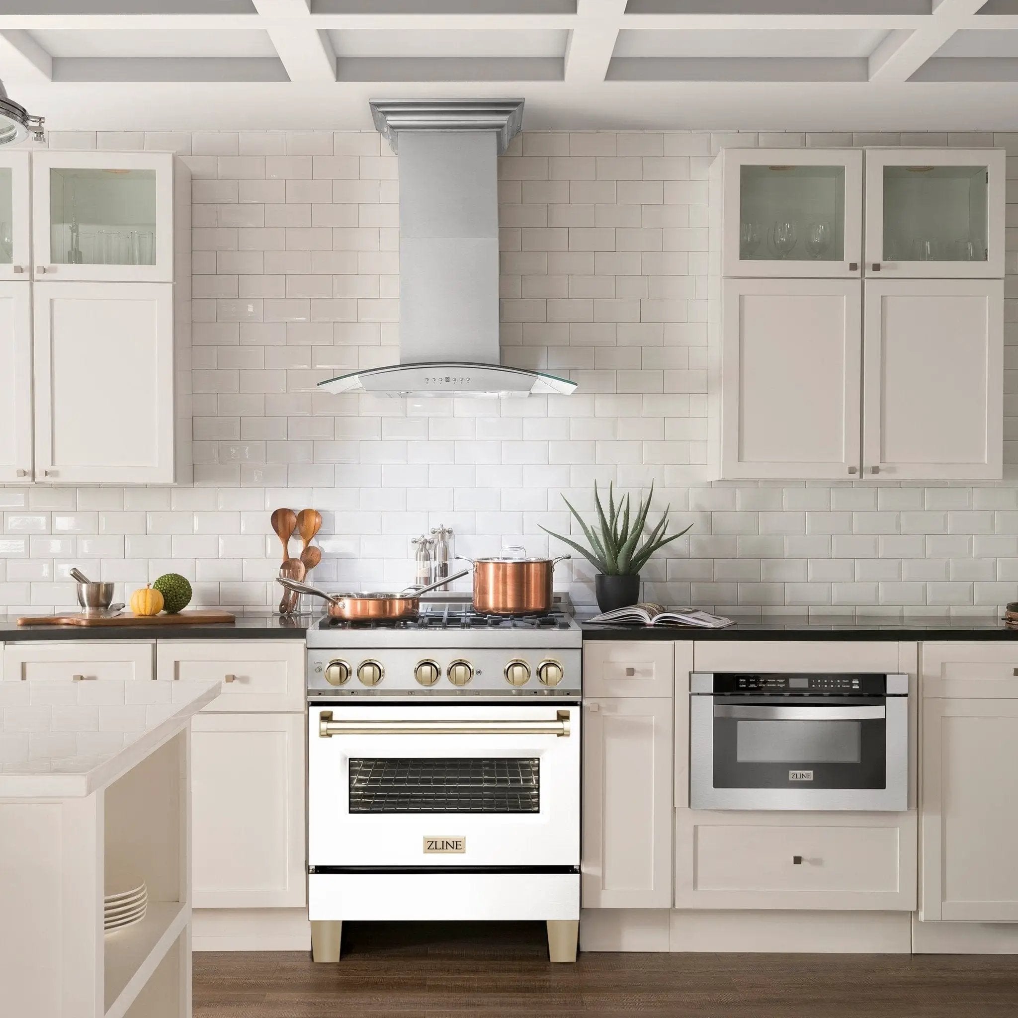 ZLINE 30"Autograph, Dual Fuel Range, Stainless, Gold Accents, RAZ-WM-30-G by Farmhouse Kitchen and Bath