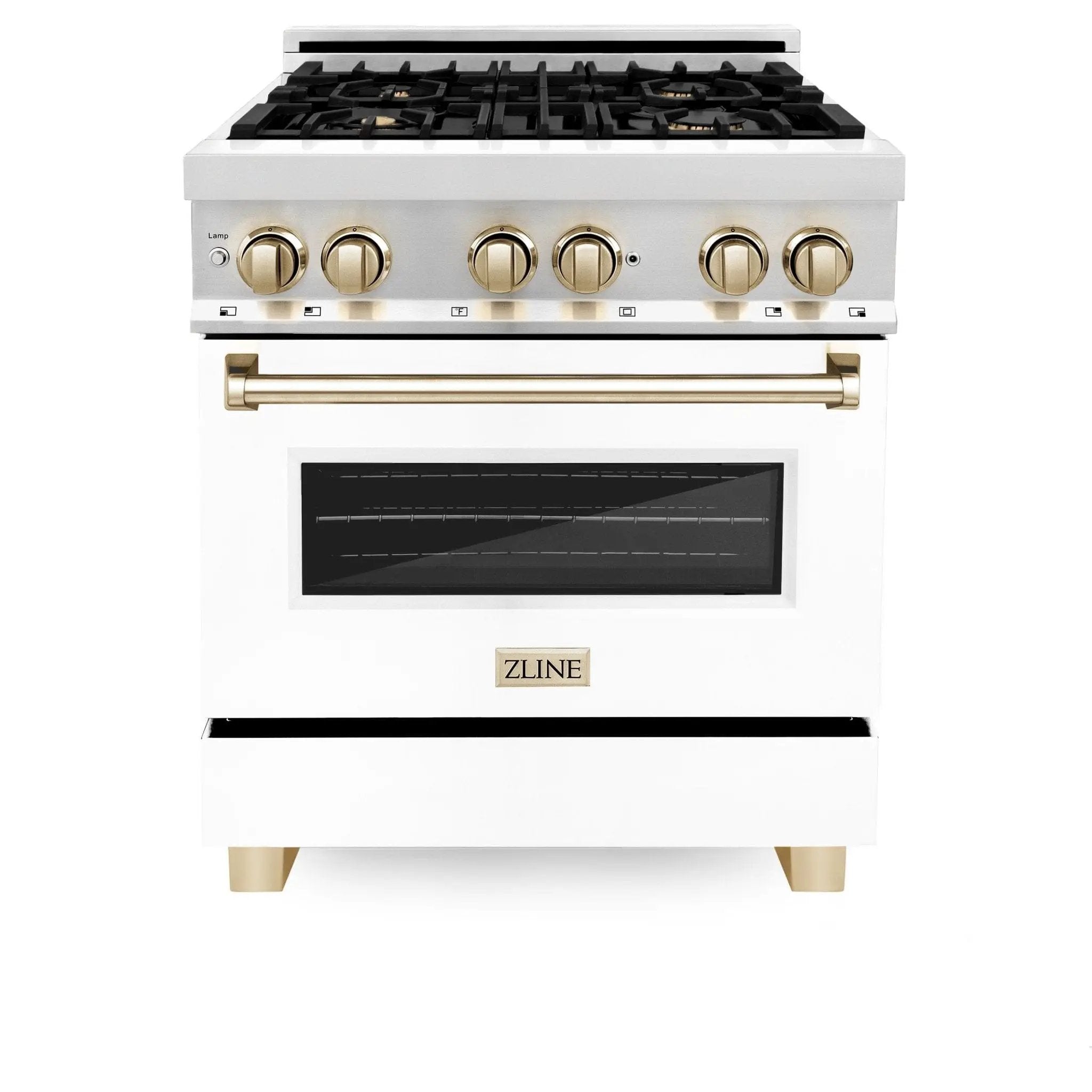ZLINE 30"Autograph, Dual Fuel Range, Stainless, Gold Accents, RAZ-WM-30-G by Farmhouse Kitchen and Bath