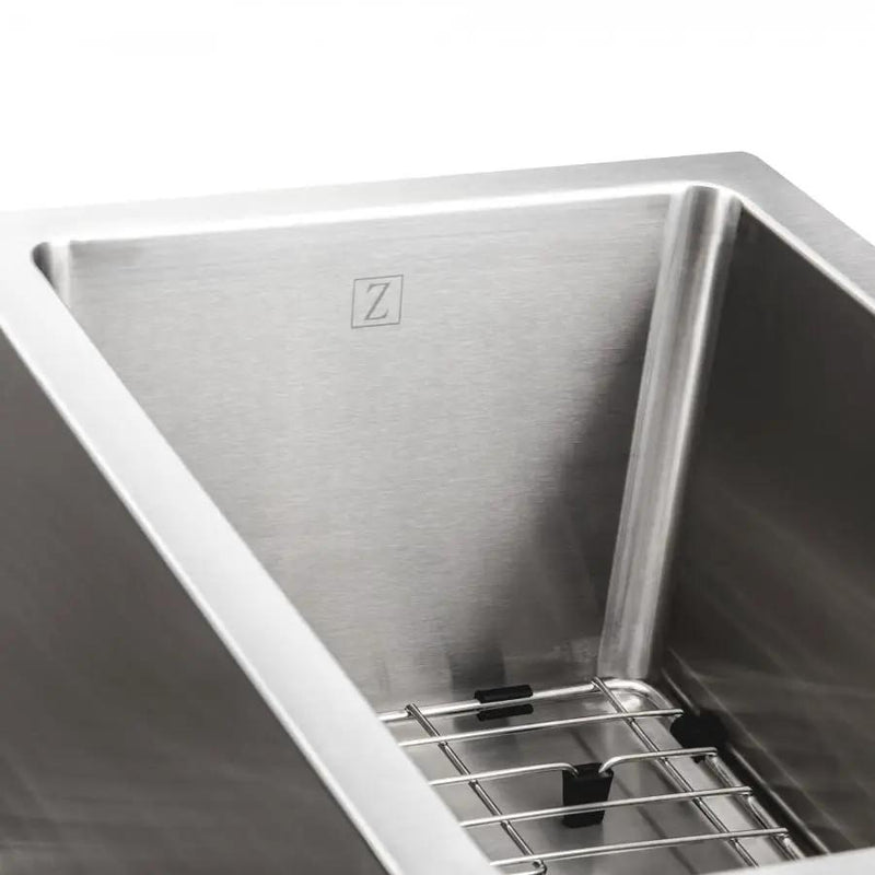 ZLINE 33" Undermount Double Bowl Sink in Stainless Steel, SC70D-33 by Farmhouse Kitchen and Bath