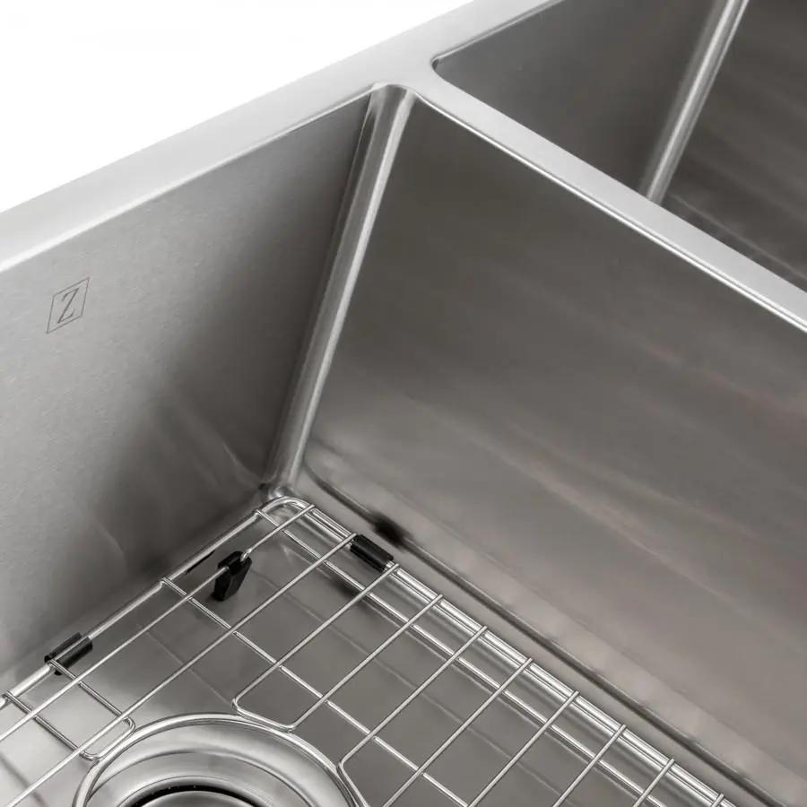 ZLINE 33" Undermount Double Bowl Sink, Stainless Steel, SR50D-33 by Farmhouse Kitchen and Bath