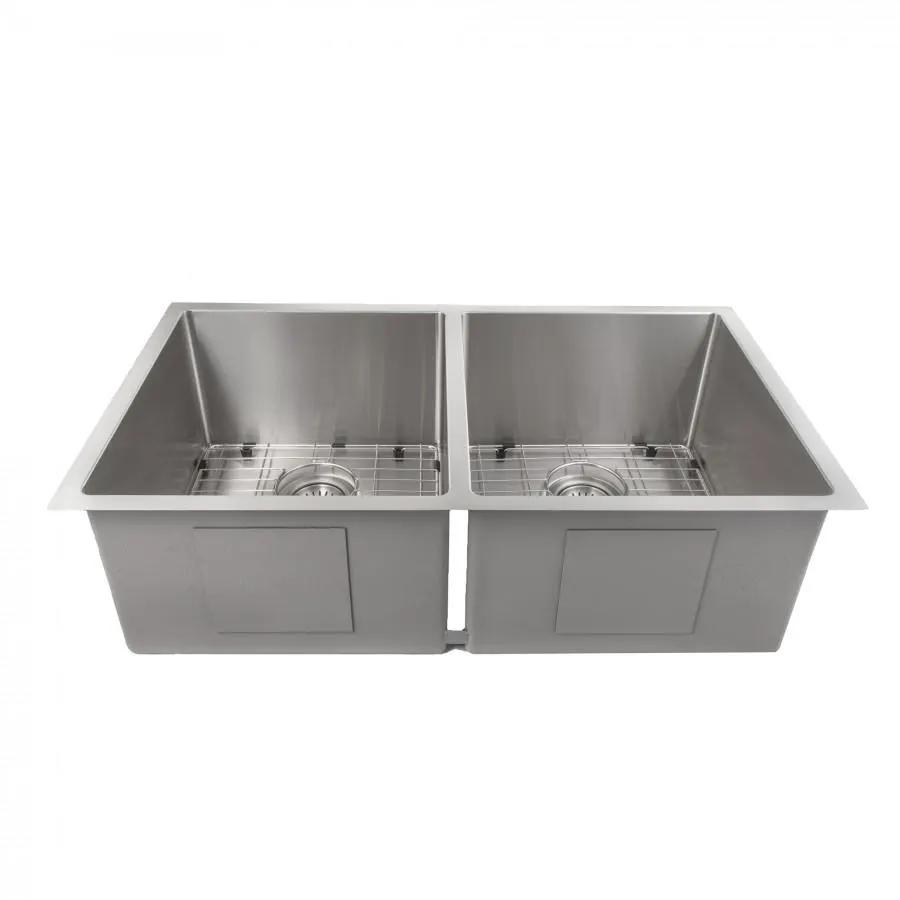 ZLINE 33" Undermount Double Bowl Sink, Stainless Steel, SR50D-33 by Farmhouse Kitchen and Bath