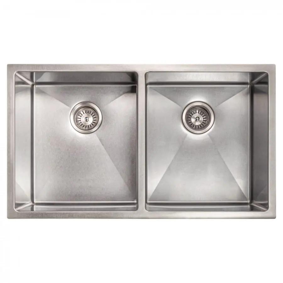 ZLINE 33" Undermount Double Bowl Sink Stainless Steel, SR50D-33S by Farmhouse Kitchen and Bath