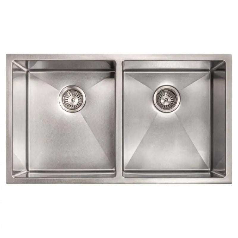 ZLINE 33" Undermount Double Bowl Sink Stainless Steel, SR50D-33S by Farmhouse Kitchen and Bath