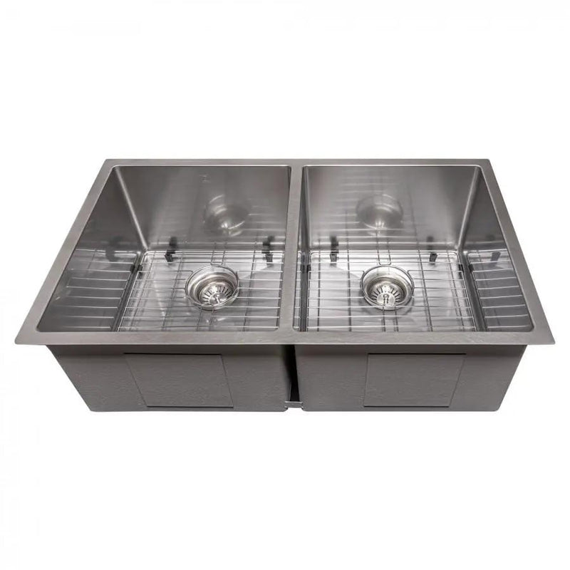 ZLINE 33" Undermount Double Bowl Sink Stainless Steel, SR50D-33S by Farmhouse Kitchen and Bath