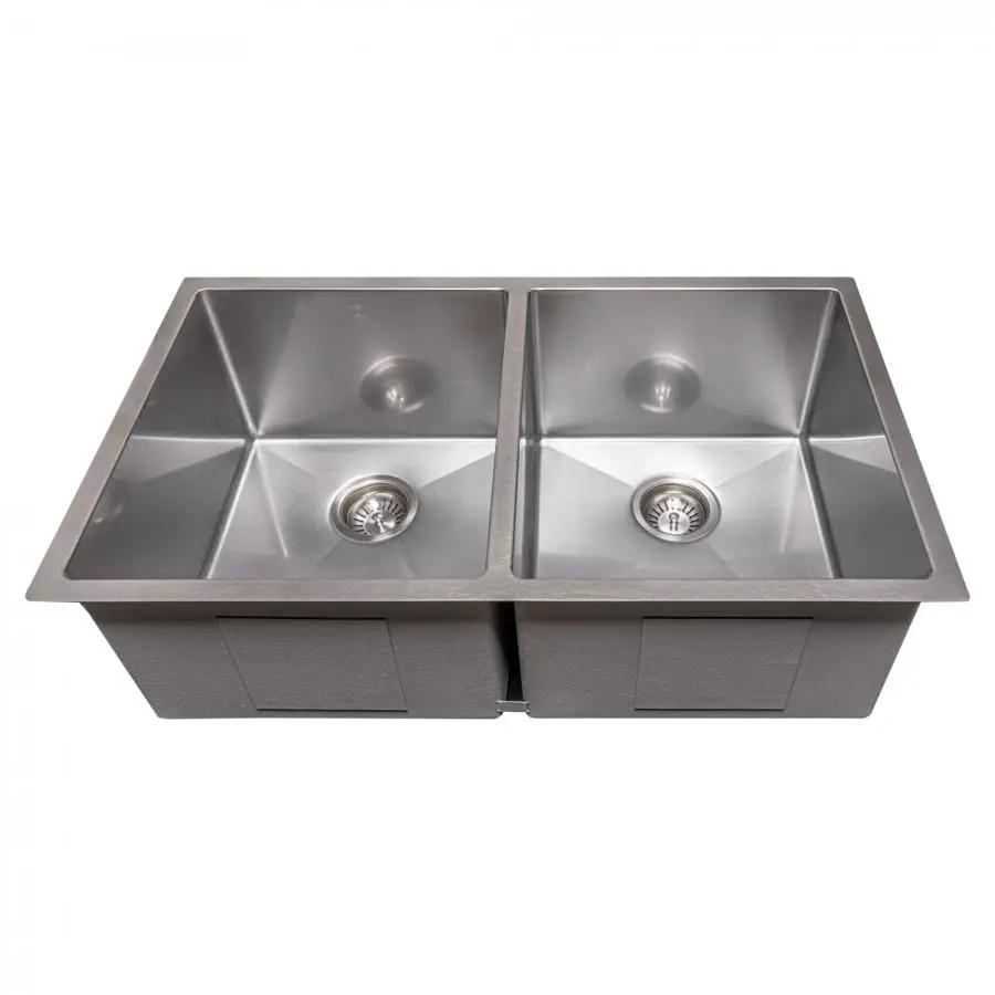 ZLINE 33" Undermount Double Bowl Sink Stainless Steel, SR50D-33S by Farmhouse Kitchen and Bath