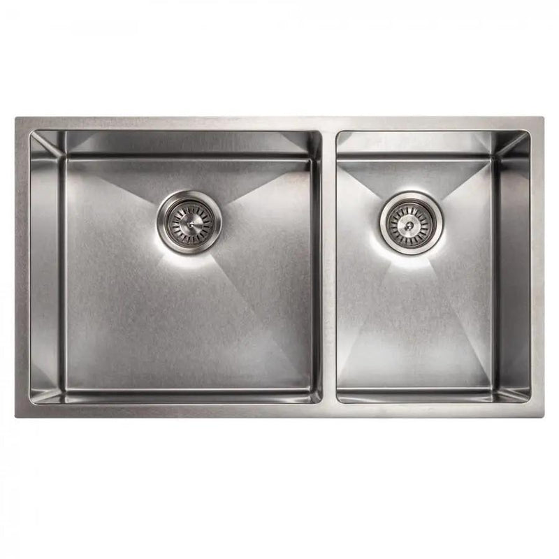 ZLINE 33" Undermount Double Bowl Sink Stainless Steel, SR60D-33S by Farmhouse Kitchen and Bath
