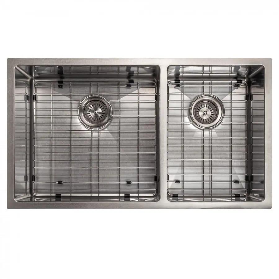 ZLINE 33" Undermount Double Bowl Sink Stainless Steel, SR60D-33S by Farmhouse Kitchen and Bath