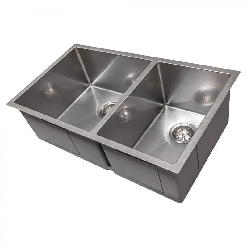 ZLINE 33" Undermount Double Bowl Sink Stainless Steel, SR60D-33S by Farmhouse Kitchen and Bath