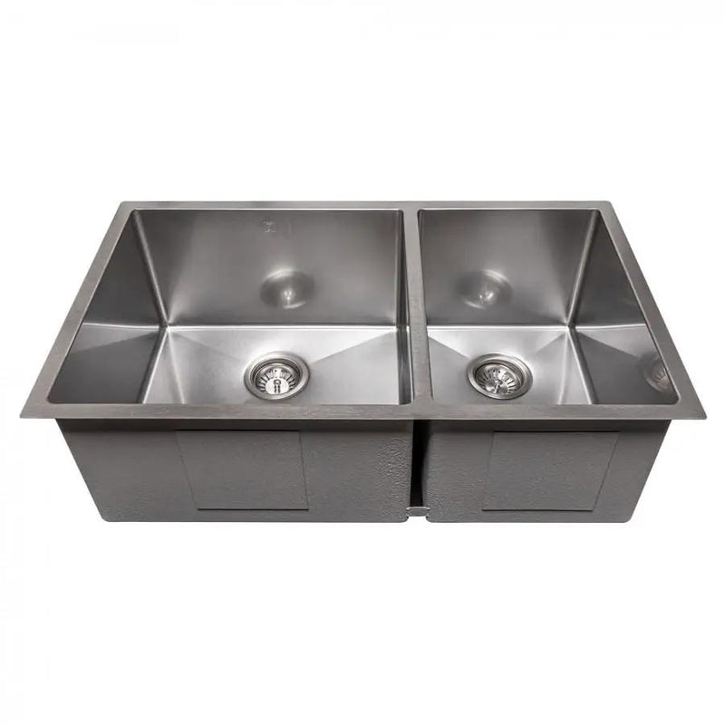 ZLINE 33" Undermount Double Bowl Sink Stainless Steel, SR60D-33S by Farmhouse Kitchen and Bath