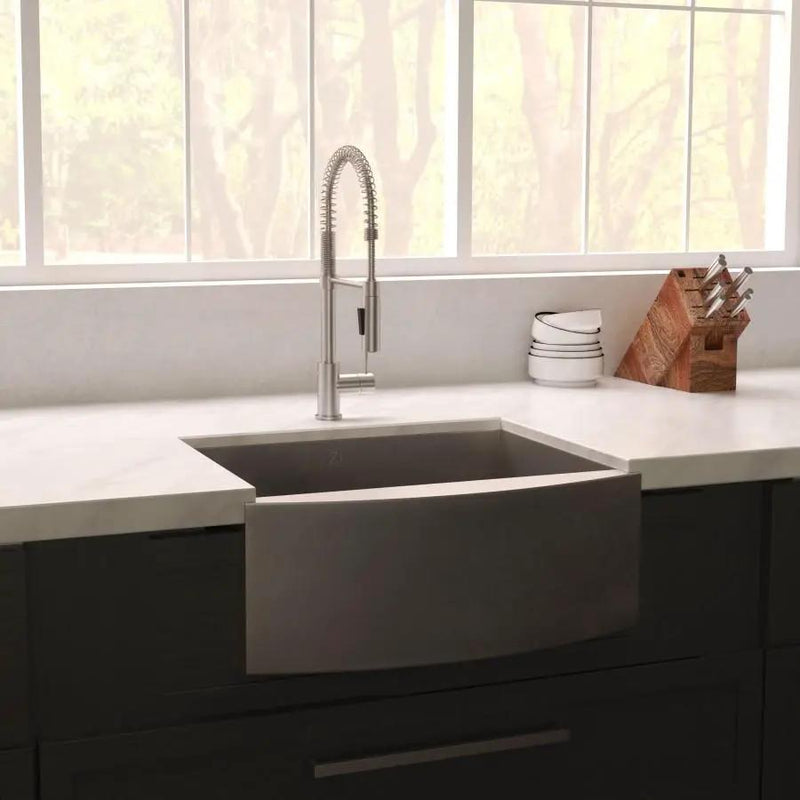 ZLINE 33" Undermount Single Bowl Apron Sink Stainless Steel, SAS-33S by Farmhouse Kitchen and Bath
