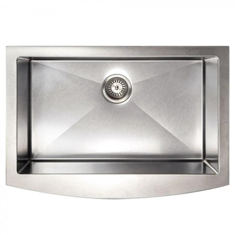 ZLINE 33" Undermount Single Bowl Apron Sink Stainless Steel, SAS-33S by Farmhouse Kitchen and Bath