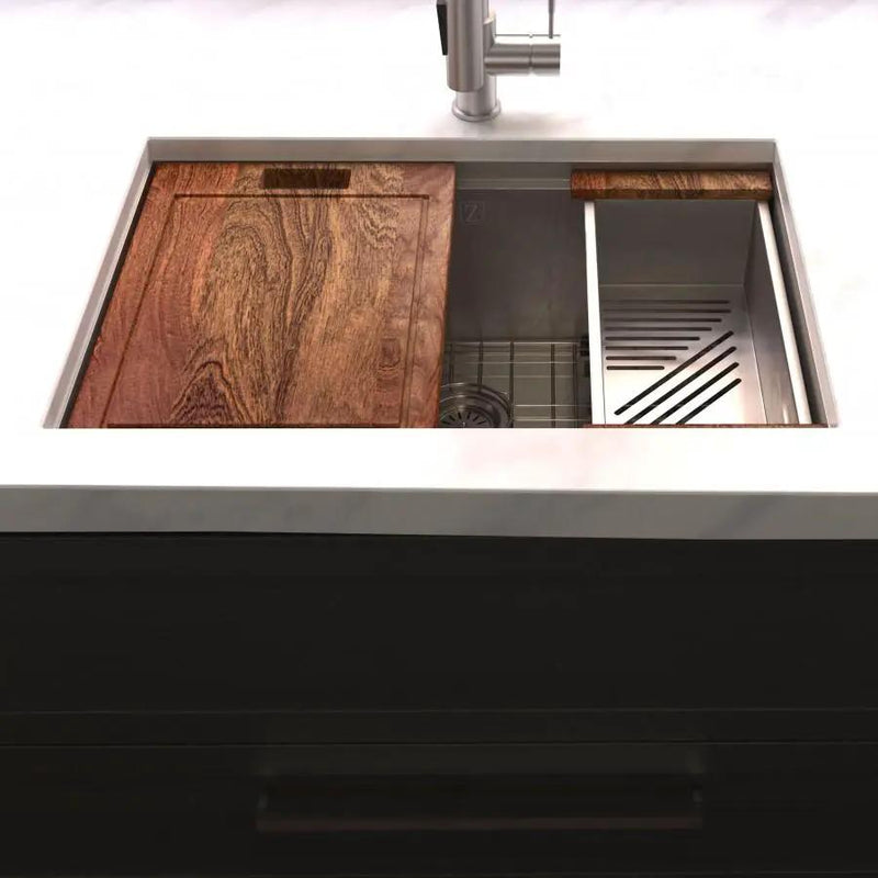 ZLINE 33" Undermount Single Bowl Ledge Sink Stainless Steel, SLS-33S by Farmhouse Kitchen and Bath