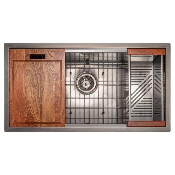 ZLINE 33" Undermount Single Bowl Ledge Sink Stainless Steel, SLS-33S, photo 2 of 18