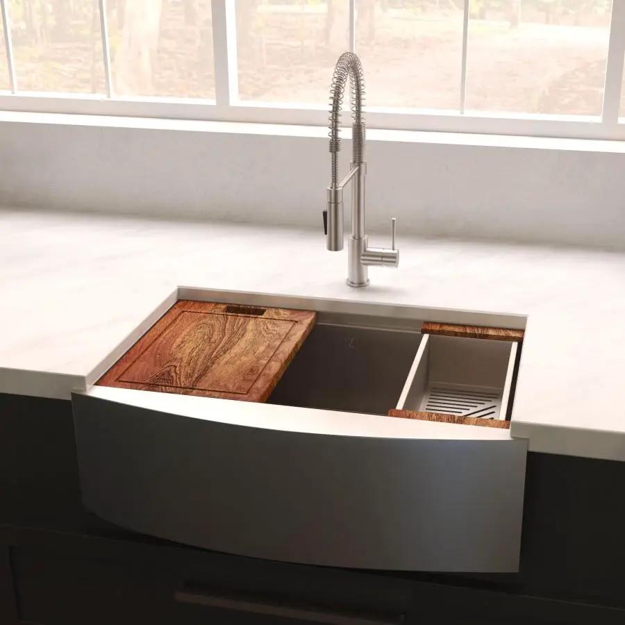 ZLINE 33" Undermount Single Bowl Ledge Sink Stainless Steel, SLSAP-33 by Farmhouse Kitchen and Bath