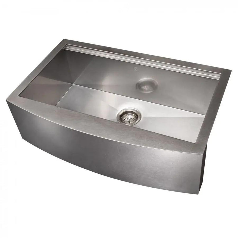 ZLINE 33" Undermount Single Bowl Ledge Sink Stainless Steel, SLSAP-33 by Farmhouse Kitchen and Bath