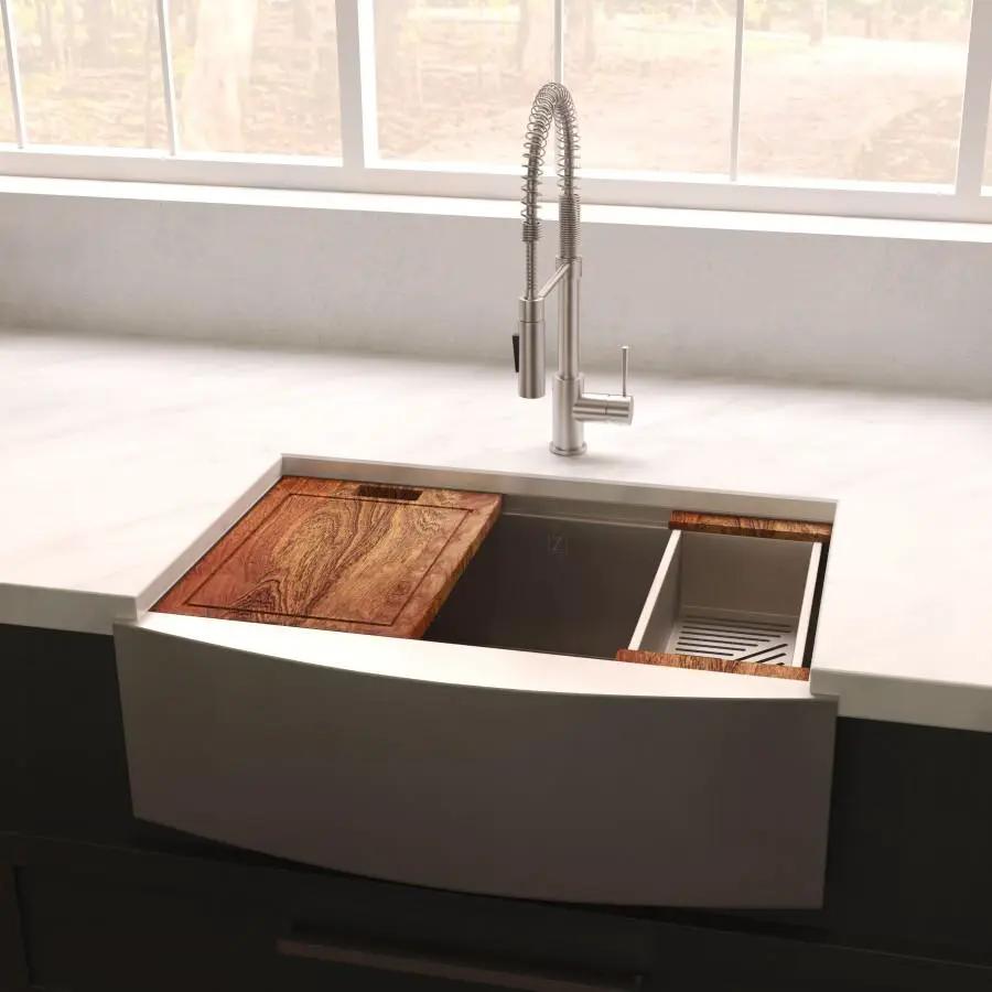ZLINE 33" Undermount Single Bowl Ledge Sink Stainless Steel, SLSAP-33S by Farmhouse Kitchen and Bath